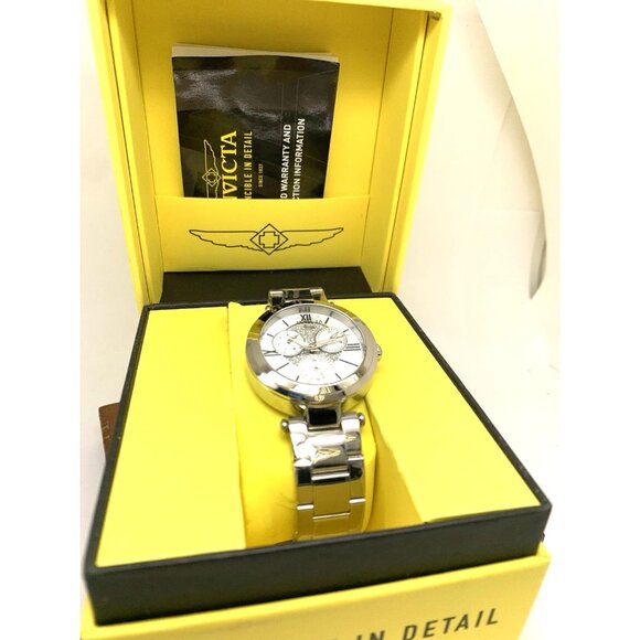 Invicta Women's Watch 28924 Angel Quartz Mother of Pearl Dial Silver Steel 36mm - Picture 3 of 15